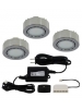 12V LED 3-Puck Light Kit - 1.8W per Puck - Warm White - Surface Mounted or Recessed - Chrome Finish - Liteline UCP-LED3-CH